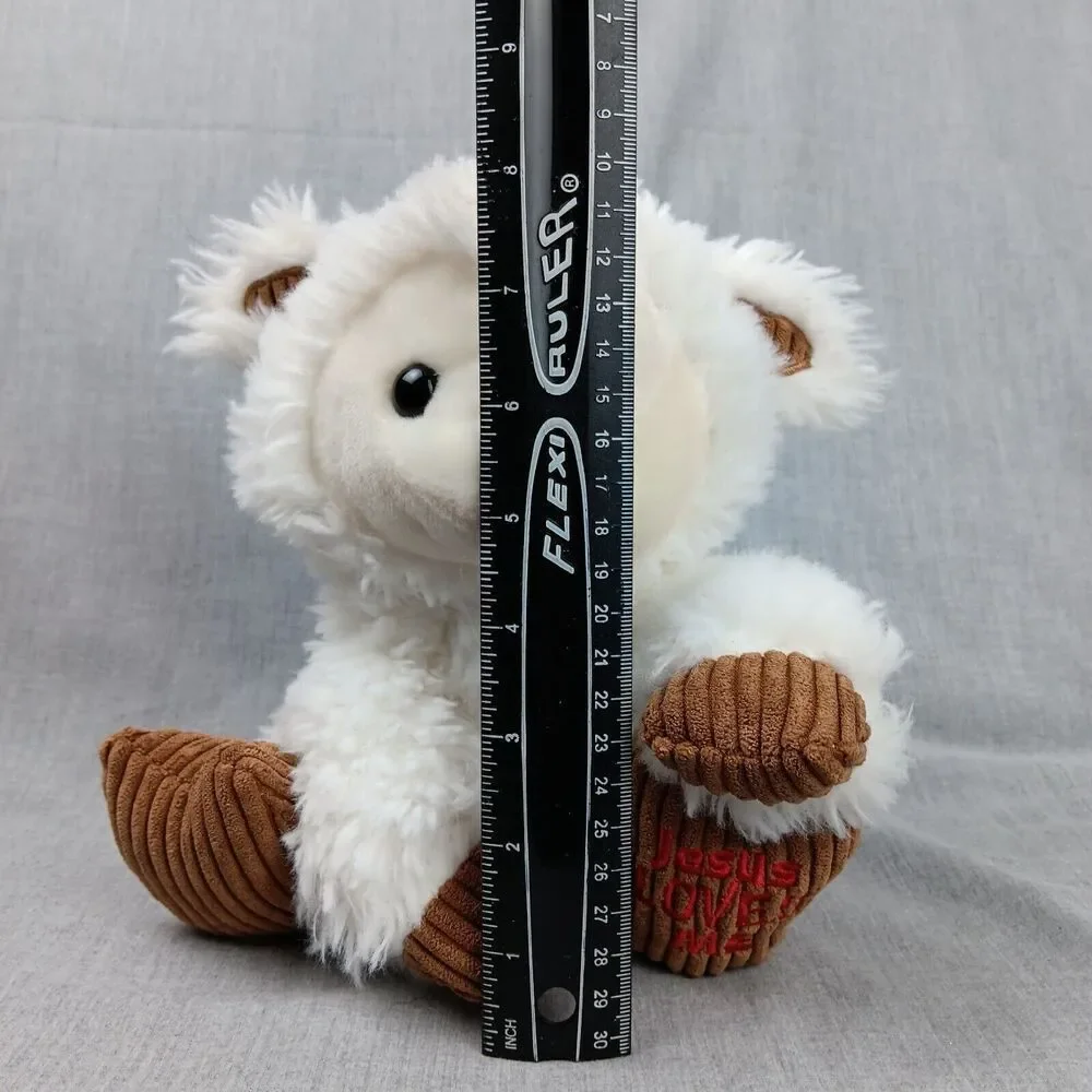 Fiesta Sitting Lamb  Plush Scruffy Jesus Loves Me on Foot Soft Stuffed Animal